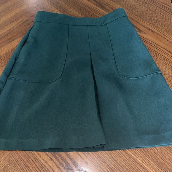 Forever 21 Contemporary Dark Green High Waisted A Line Pleated Skirt Size XS - Picture 1 of 5